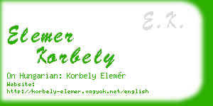 elemer korbely business card